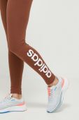 Легінси adidas жіночі колір коричневий з принтом
