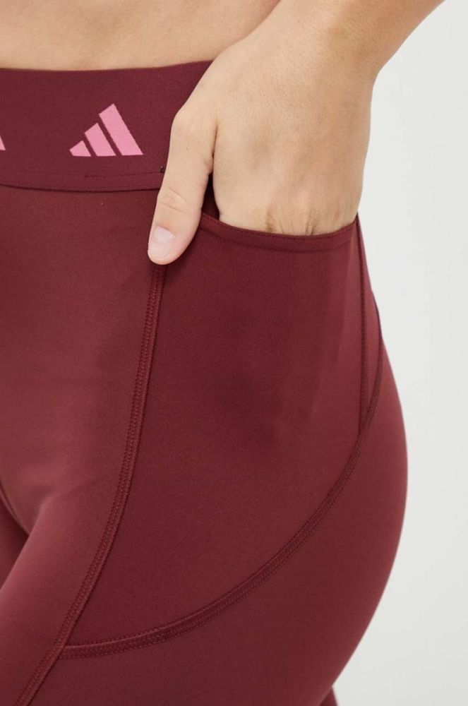 Легінси для тренувань adidas Performance Techfit колір бордовий з принтом фото 5