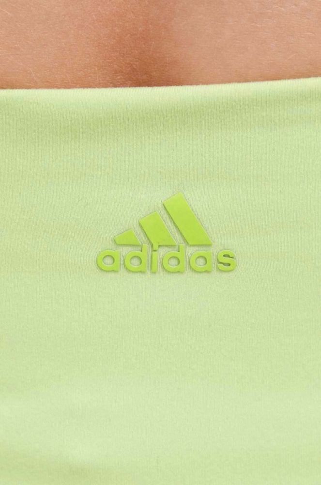 Легінси для йоги adidas Performance Studio колір зелений однотонні фото 4