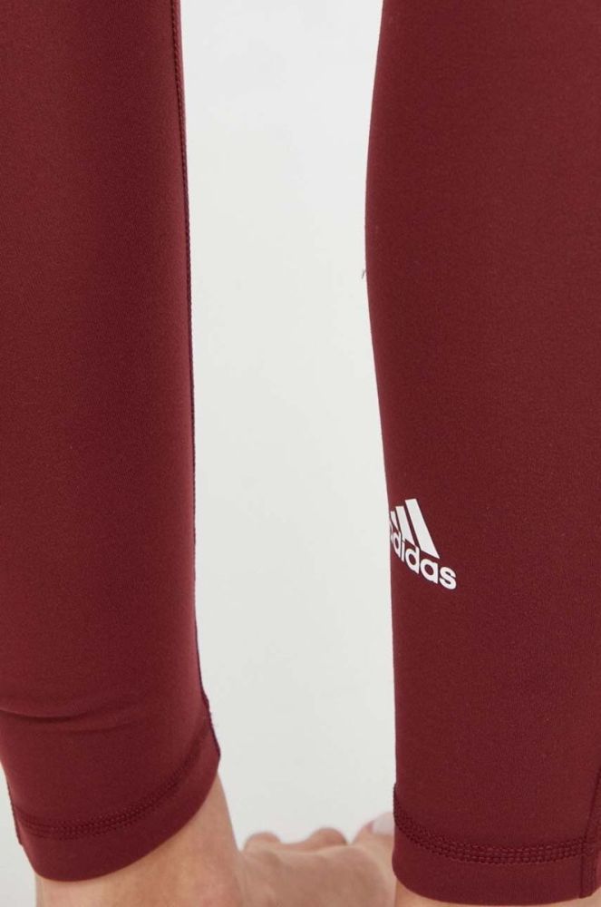 Легінси для йоги adidas Performance Essentials колір бордовий однотонні фото 4
