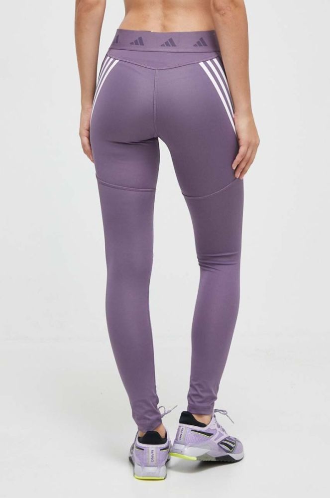 Легінси для тренувань adidas Performance Techfit Hyperglam колір фіолетовий з принтом фото 3