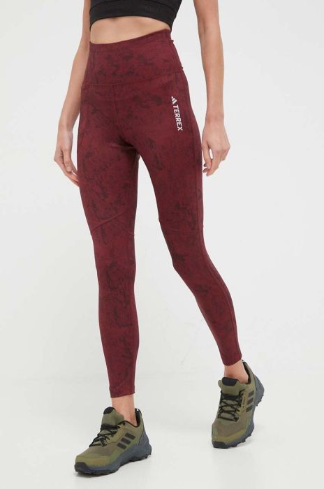 Спортивні легінси adidas TERREX Multi жіночі колір бордовий візерунок