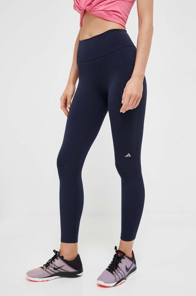 Легінси для бігу adidas Performance DailyRun колір синій однотонні