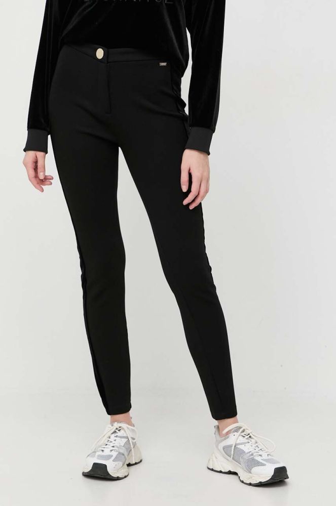 Штани Armani Exchange жіночі колір чорний облягаюче висока посадка (3504188)