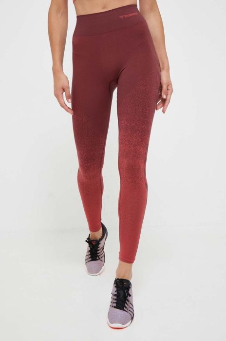 Легінси для тренувань Hummel Fade колір бордовий візерунок