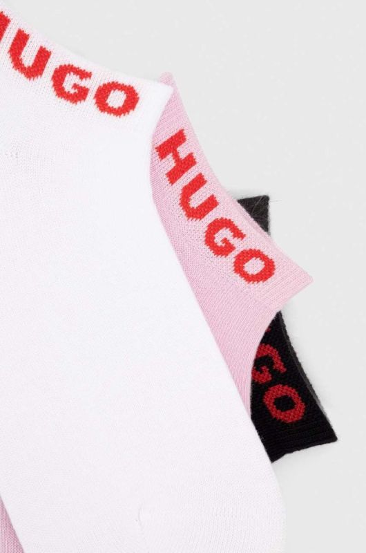 Шкарпетки HUGO 3-pack жіночі колір барвистий фото 2