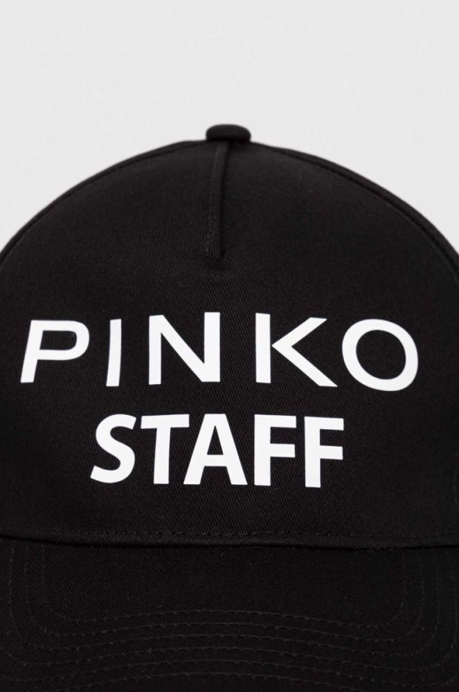 Кепка Pinko колір чорний з принтом фото 2