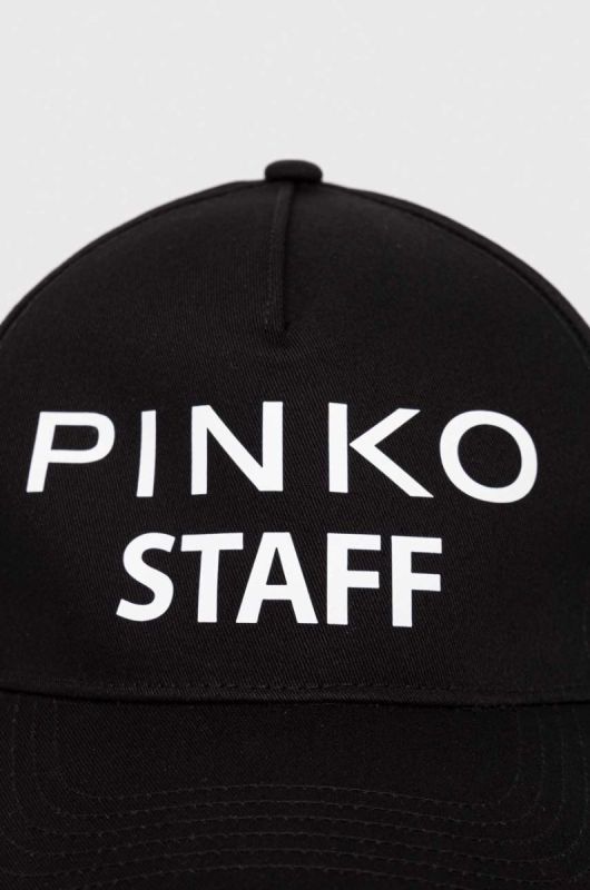 Кепка Pinko колір чорний з принтом фото 2