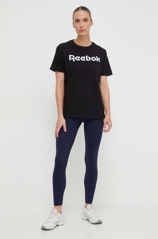 Легінси Reebok жіночі колір синій однотонні фото 2