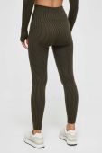 Легінси для тренувань Casall Wool Rib колір зелений однотонні