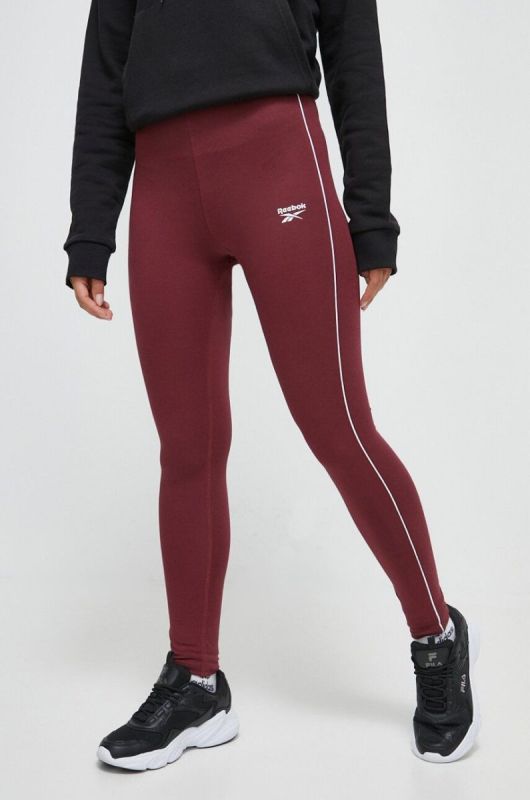 Легінси Reebok жіночі колір бордовий однотонні