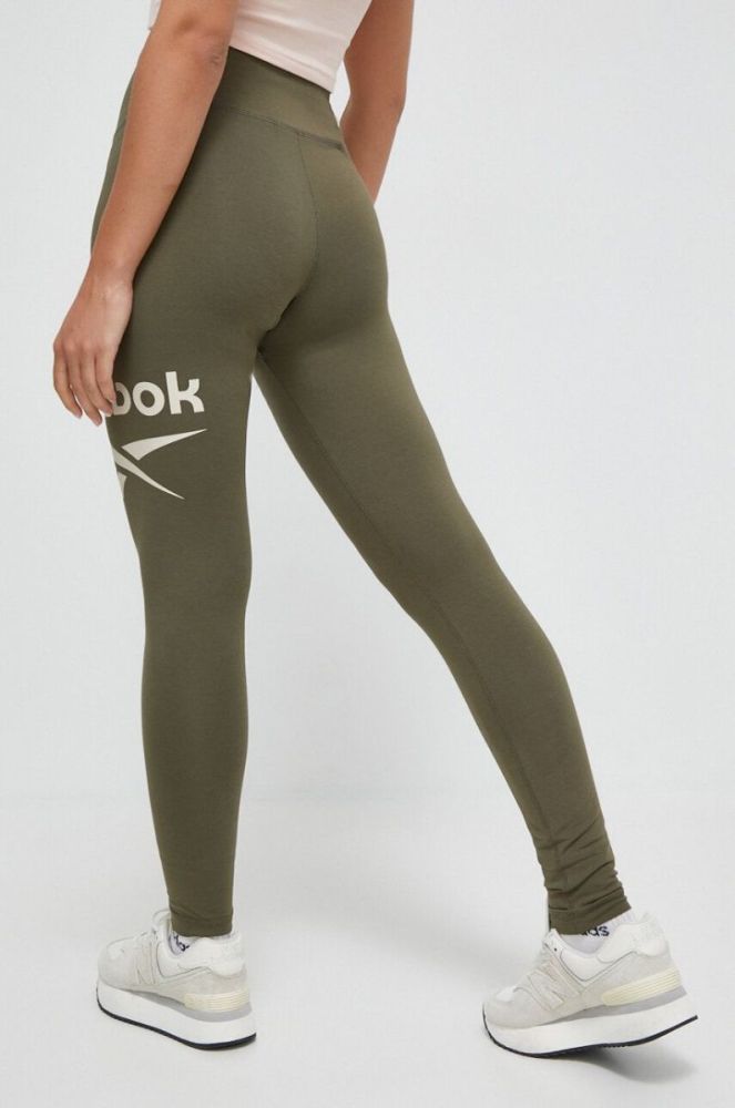 Легінси Reebok жіночі колір зелений з принтом фото 3