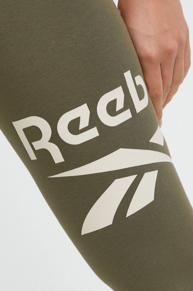 Легінси Reebok жіночі колір зелений з принтом фото 4