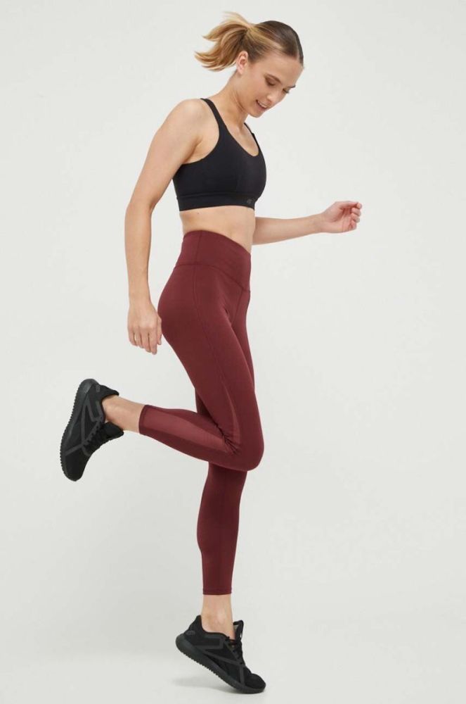 Легінси для тренувань Reebok Identity колір бордовий однотонні фото 2