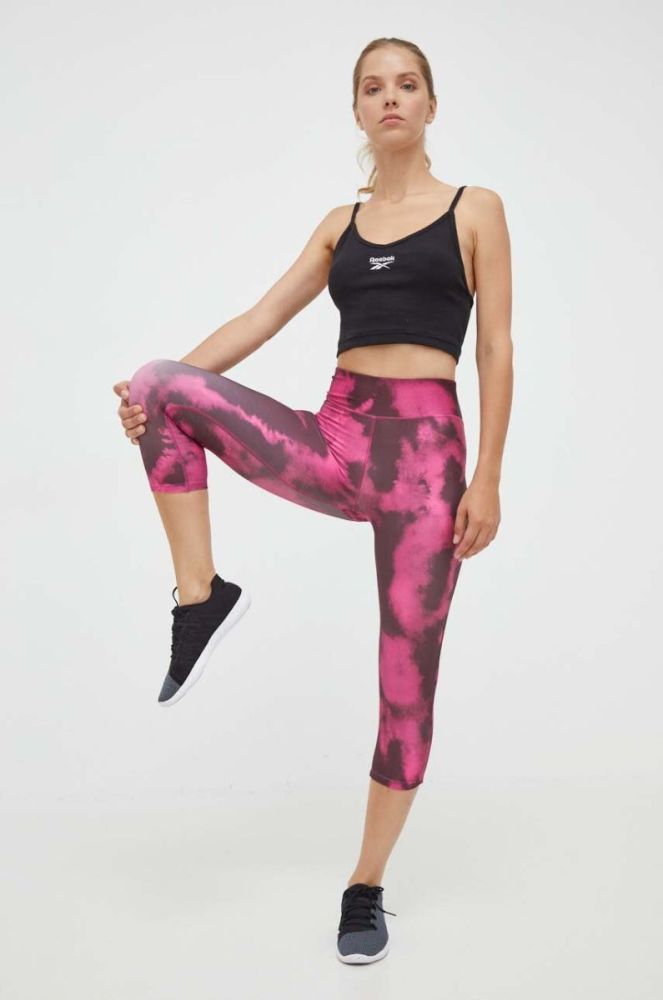 Легінси для тренувань Reebok Identity колір рожевий візерунок фото 2