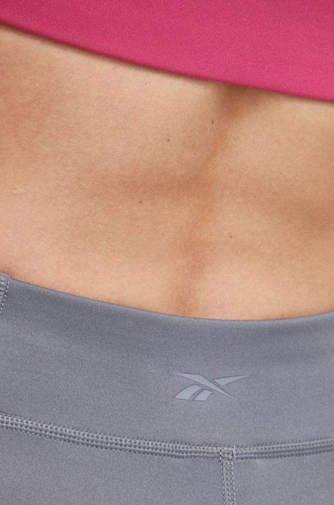 Легінси для йоги Reebok колір сірий однотонні фото 4