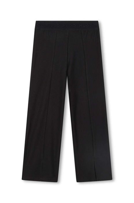 Дитячі легінси HUGO колір чорний однотонні (3424973)