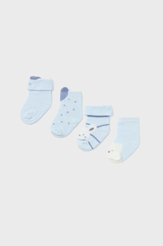 Шкарпетки для немовлят Mayoral Newborn Gift box 4-pack колір блакитний