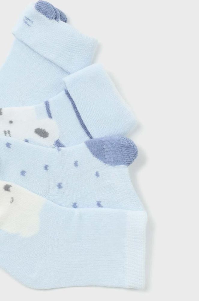 Шкарпетки для немовлят Mayoral Newborn Gift box 4-pack колір блакитний фото 2