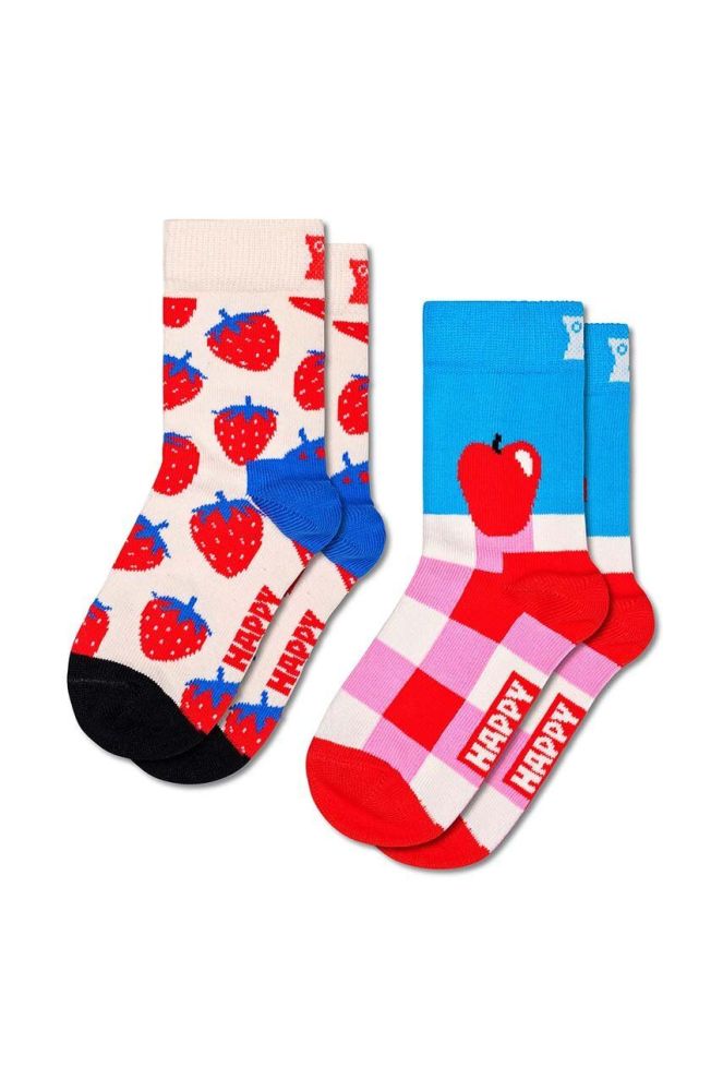 Дитячі шкарпетки Happy Socks Fruit 2-pack колір червоний