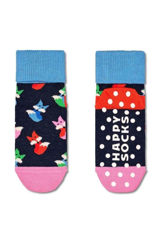 Дитячі шкарпетки Happy Socks Antislip Fox & Flower 2-pack колір синій фото 2