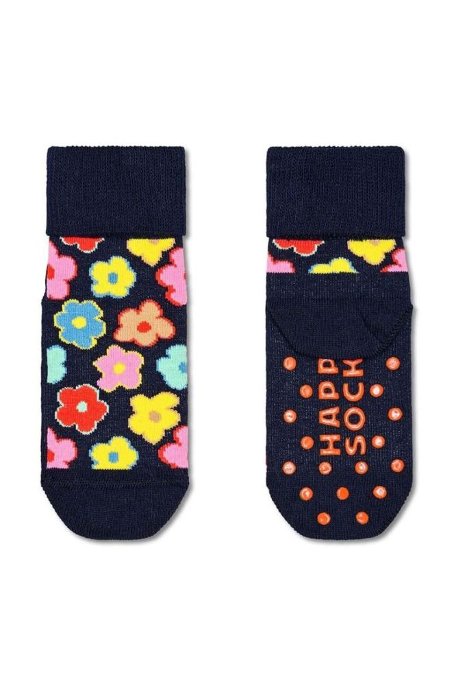 Дитячі шкарпетки Happy Socks Antislip Fox & Flower 2-pack колір синій фото 3