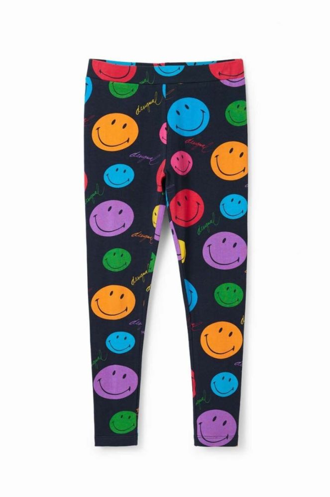 Дитячі легінси Desigual x Smiley колір чорний візерунок фото 2