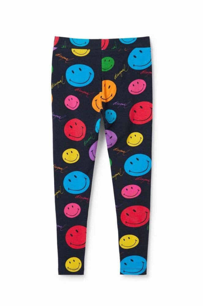 Дитячі легінси Desigual x Smiley колір чорний візерунок фото 3