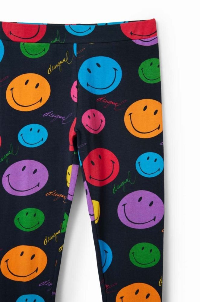 Дитячі легінси Desigual x Smiley колір чорний візерунок фото 4