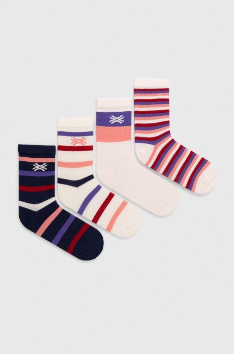 Дитячі шкарпетки United Colors of Benetton 4-pack колір рожевий (3470781)
