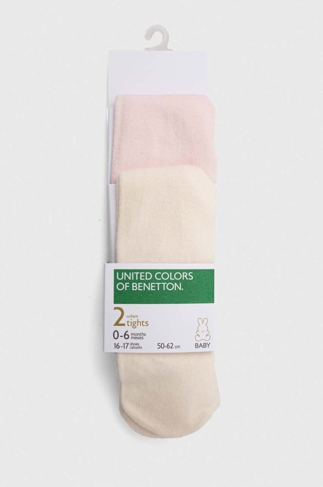 Дитячі колготки United Colors of Benetton 2-pack колір рожевий