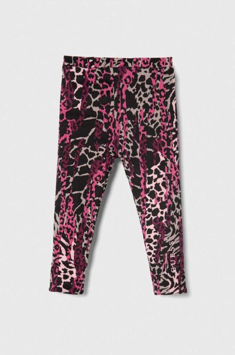 Дитячі двосторонні легінси Guess колір фіолетовий візерунок