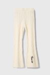 Дитячі легінси Pinko Up колір бежевий однотонні