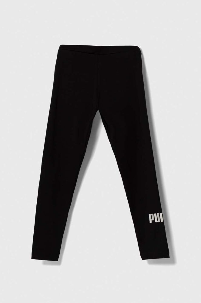 Дитячі легінси Puma ESS+ Logo Leggings G колір чорний з принтом