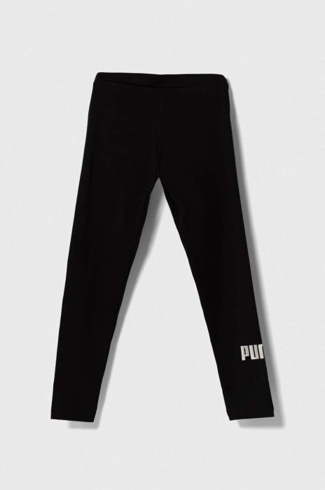 Дитячі легінси Puma ESS+ Logo Leggings G колір чорний з принтом