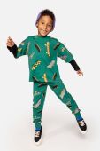 Дитячі спортивні штани Coccodrillo колір зелений візерунок (3635086)