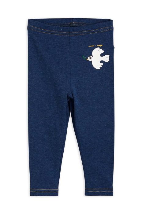 Легінси для немовлят Mini Rodini Mini Rodini x Wrangler колір синій з принтом