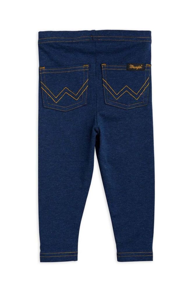Легінси для немовлят Mini Rodini Mini Rodini x Wrangler колір синій з принтом фото 2