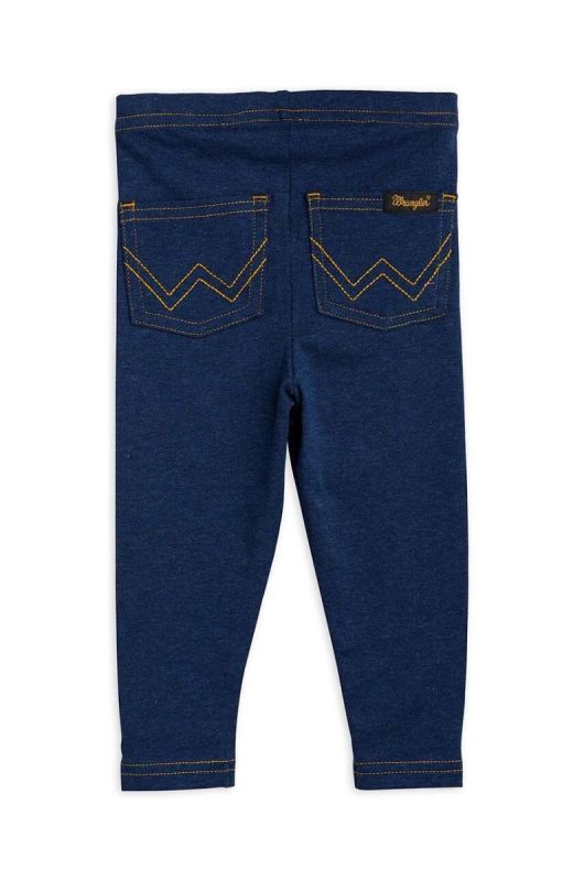 Легінси для немовлят Mini Rodini Mini Rodini x Wrangler колір синій з принтом фото 2