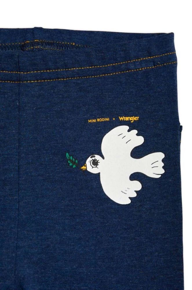 Легінси для немовлят Mini Rodini Mini Rodini x Wrangler колір синій з принтом фото 3