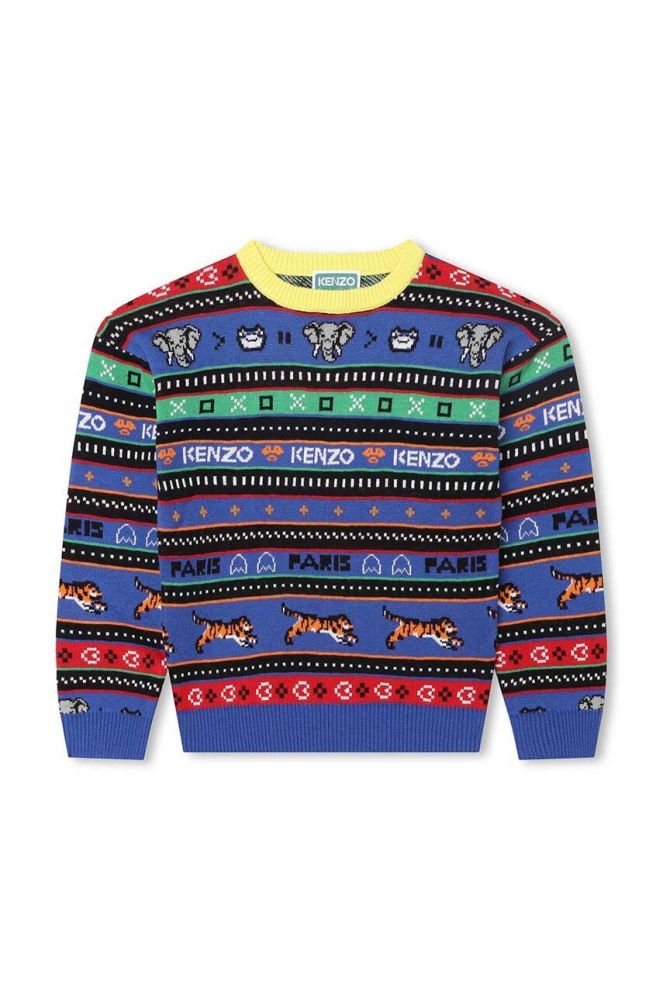 Дитячий светр з домішкою вовни Kenzo Kids колір синій (3515630)