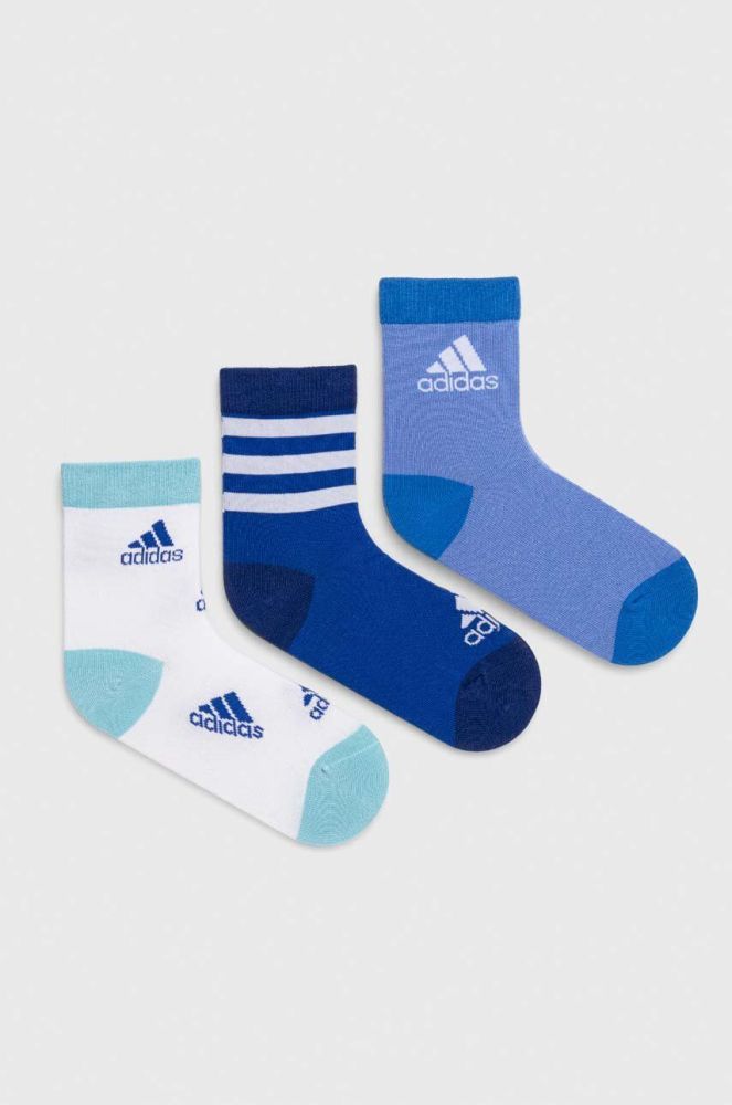 Дитячі шкарпетки adidas Performance 3-pack колір блакитний