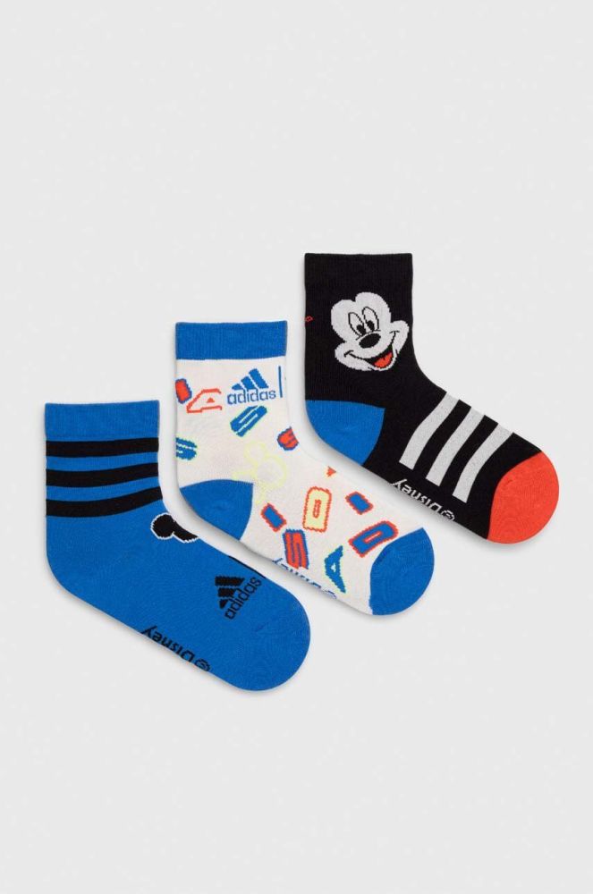 Дитячі шкарпетки adidas Performance x Disney 3-pack колір блакитний