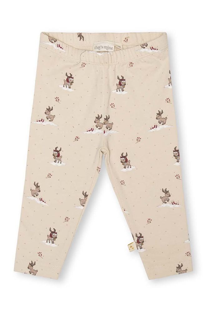 Дитячі бавовняні легінси That's mine 008539 Elois Leggings колір бежевий візерунок (3589561)