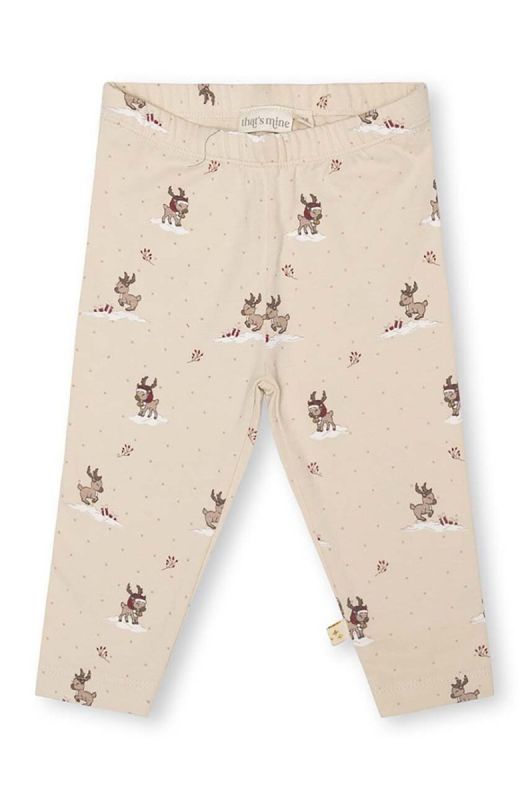 Дитячі бавовняні легінси That's mine 008539 Elois Leggings колір бежевий візерунок (3589561)