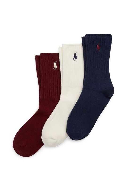 Дитячі шкарпетки Polo Ralph Lauren 3-pack колір бордовий (3650942)