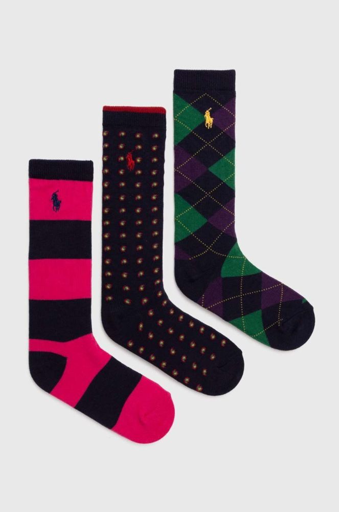 Дитячі шкарпетки Polo Ralph Lauren 3-pack колір барвистий (3533759)