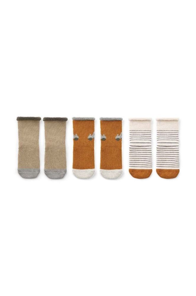 Дитячі шкарпетки Liewood 3-pack колір бежевий (3415870) фото 2