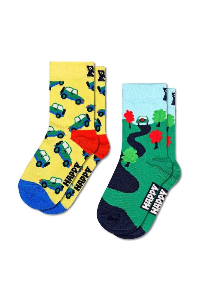 Дитячі шкарпетки Happy Socks Into The Wild 2-pack колір жовтий