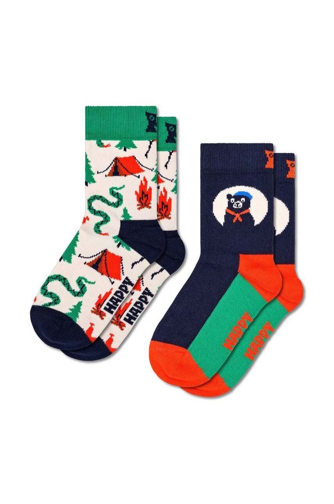 Дитячі шкарпетки Happy Socks Scout Life Socks 2-pack колір білий